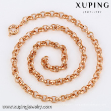 43050 Xuping 2016 collier de vente chaude de couleur or rose chaud